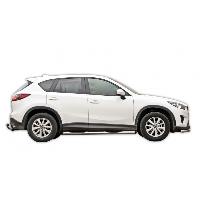 Пороги труба с проступью» d76 Mazda CX-5 (2011-2016) (ППК) (1740К)