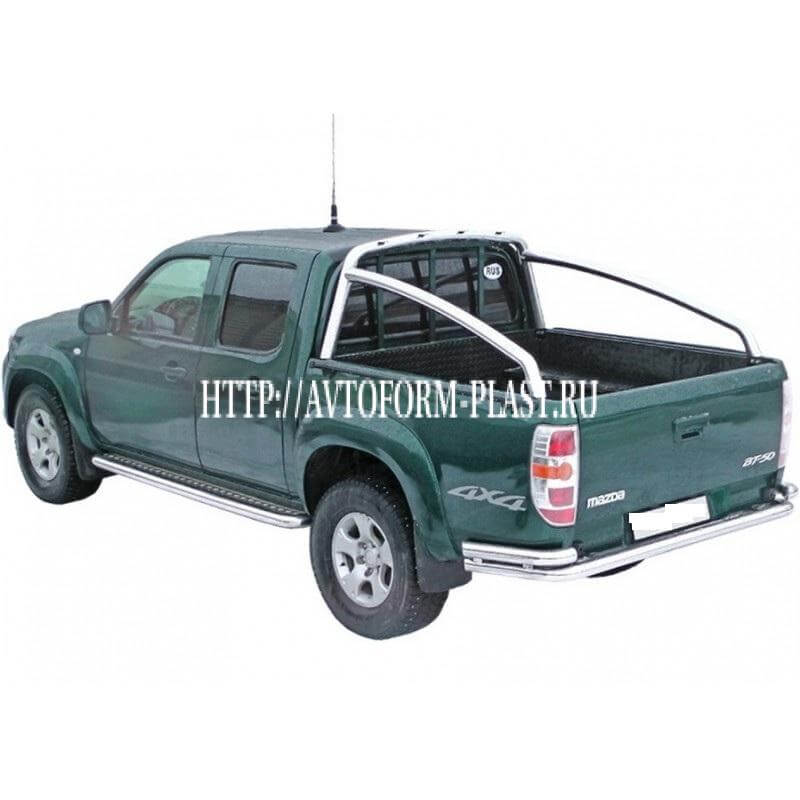 Пороги с алюм листом Mazda BT-50 picup 635мм (арт1745Н)