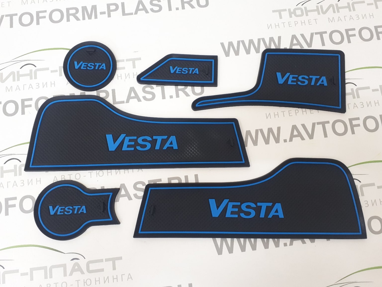 Коврики на панель Lada Vesta (синий)