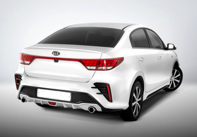 Задний бампер ROTOR NEW для Kia Rio 4 (рестайлинг с 2020- н.в) под раздвоенный глушитель