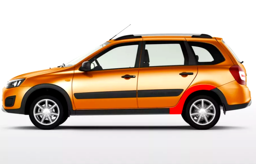 Накладка арки заднего колеса левая для Lada Granta Cross, Kalina Cross АвтоВАЗ Оригинал 21940-8212301-00