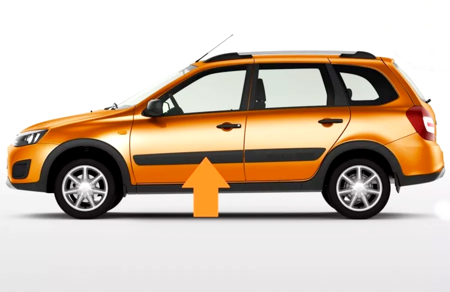Молдинг передней двери левый для Lada Granta Cross, Kalina Cross АвтоВАЗ Оригинал