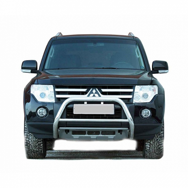 Защита переднего бампера Mitsubishi Pajero IV (2006-2011 г) (НПС) «Низкая» d63,5 (0611Н)