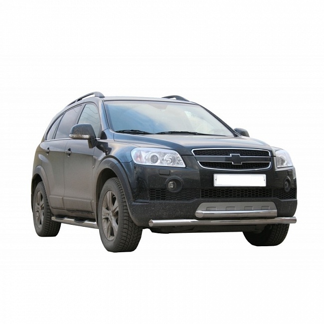 Защита порогов с проступью Chevrolet Captiva d76 (2007-2012) (НПС) (1691Н)