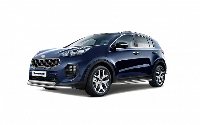 Защита переднего бампера двойная для автомобиля Kia Sportage 2016- 63/63мм (06040101)