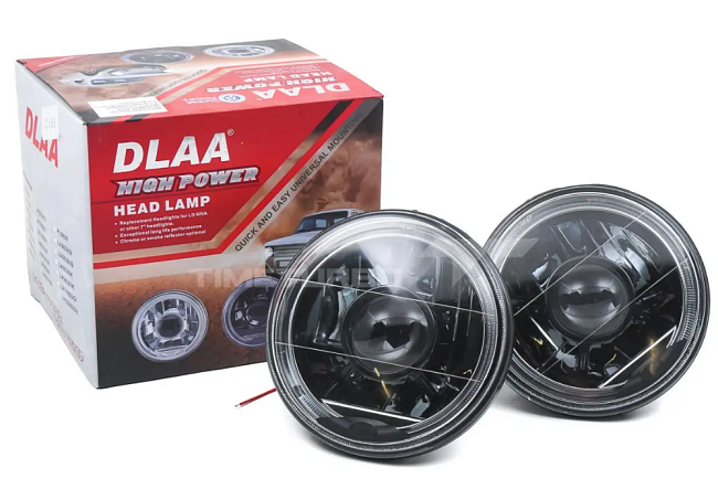 Фары передние с ДХО, черные DLAA HL-CV407B для Лада Нива 4х4, ВАЗ 2101, 2102