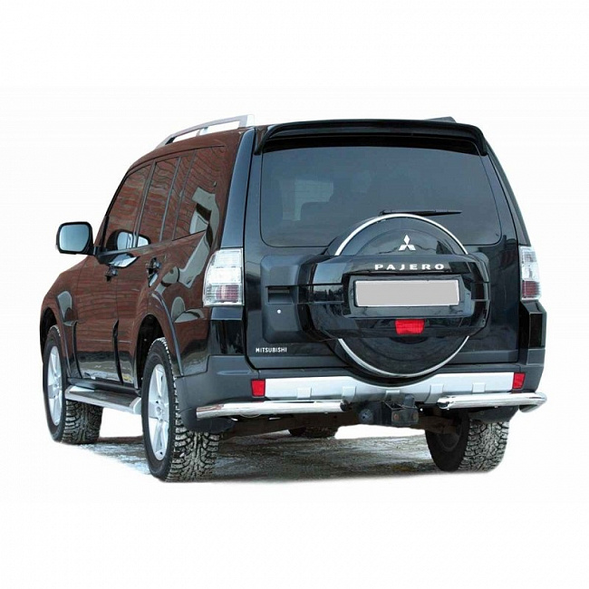 Защита заднего бампера Mitsubishi  Pajero IV (2006-2015 г) уголки, 63.5 мм (НПС)(0614 H)