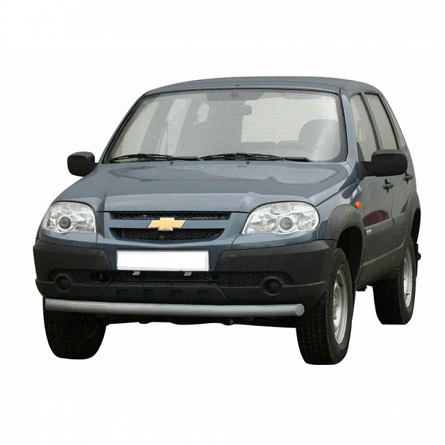 Защита переднего бампера одинарная Ø63 мм Niva Chevrolet ППК(2009-)(арт.0151rs)