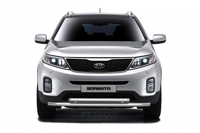 Защита переднего бампера двойная Ø51/63мм (нерж.сталь) KIA Sorento(с 2014-2020 г.в.)