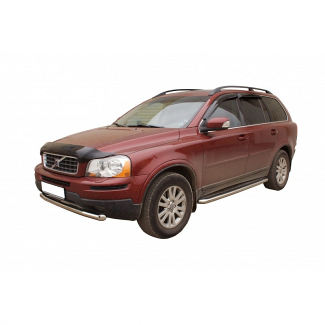 Пороги с алюм.площадкой VOLVO XC90 (2006-2014) 63.5 мм (ППК) (арт.1625К)