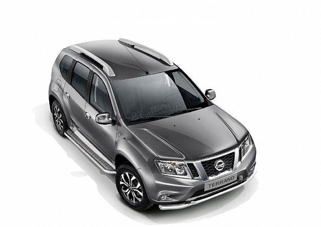 Защита порогов с алюминиевой площадкой Ø51мм Nissan Terrano 2014- (НПС) РТ RDU220303