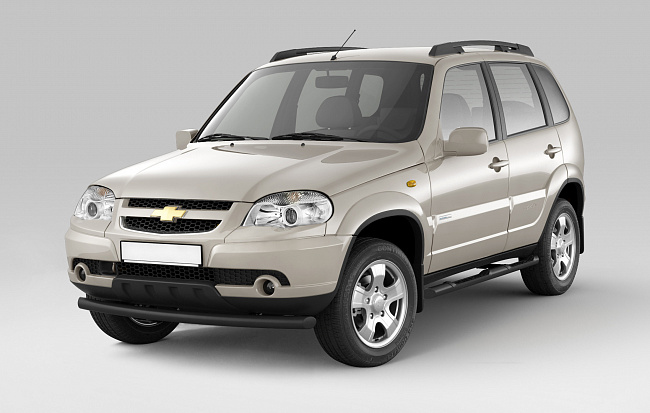 Защита порогов с накладками 63 мм (ППК)  Chevrolet Niva(2009-) LNT-21-330339.11