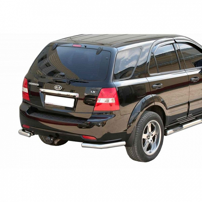 Защита заднего бампера уголки KIA Sorento LX (2006-2010 г.в.) НПС (0626Н)