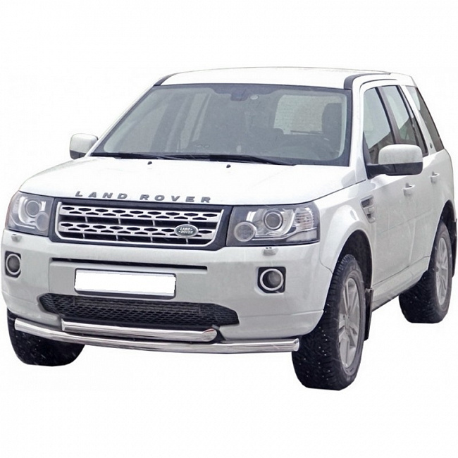 Защита переднего бампера двойная на Land Rover Freelander 2 (2012-2014 г.) НПС (арт.1757Н)