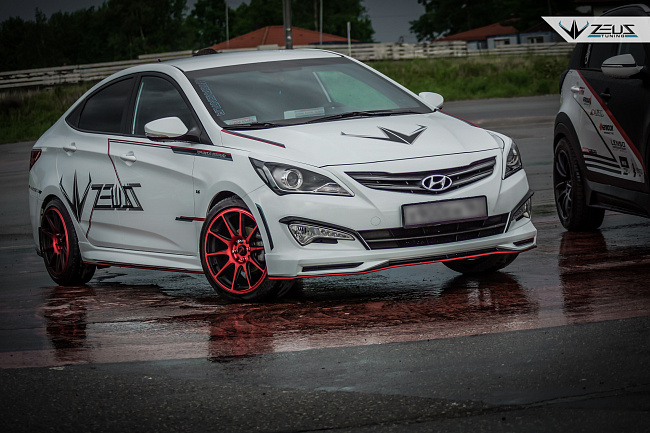 Юбка "Zeus" переднего бампера Hyundai Solaris (2014-2016) TK.HS.03.01.00