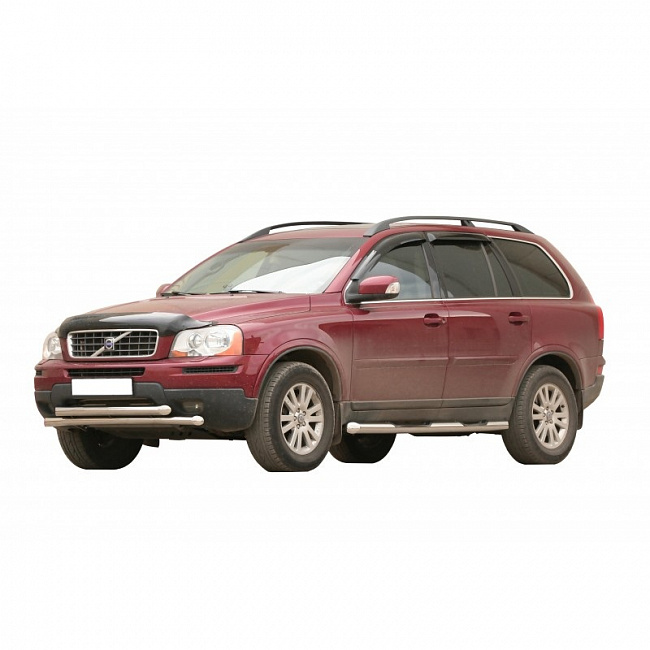 Пороги с проступью VOLVO XC90 (2006-2014) 76 мм (ППК) (арт.1624К)