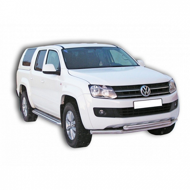 Пороги Volkswagen Amarok(с алюм.листом)(2010-2015) 63,5мм (НПС) (1642Н)