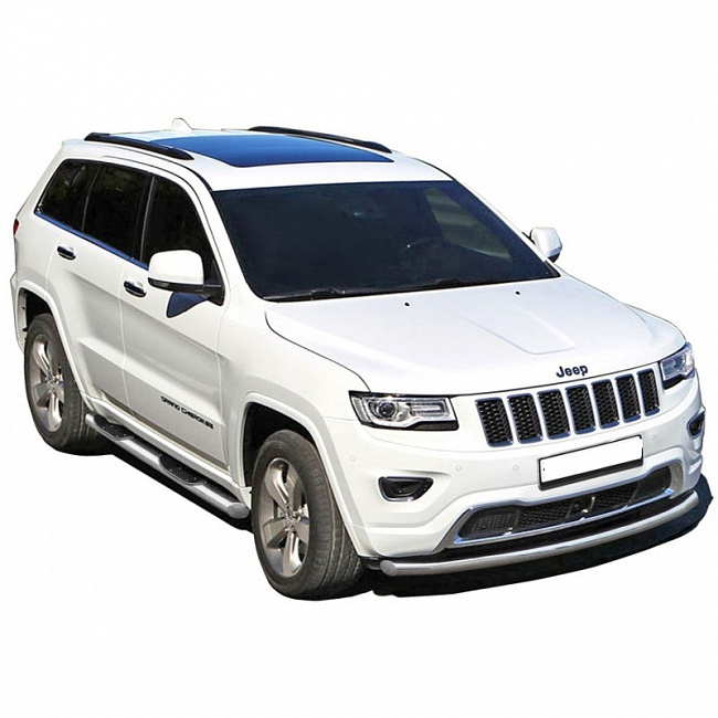 Защита порогов Jeep Grand Cherokee труба с проступью (2014 г.-) НПС (арт.1772Н)