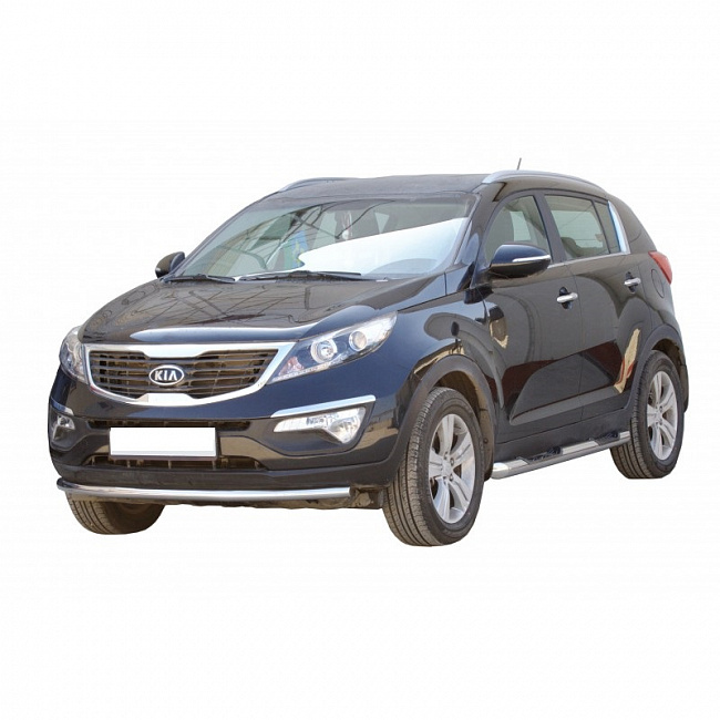 Защита порогов с проступью Kia Sportage (2010-2015 г.в.) НПС (арт.0699Н)