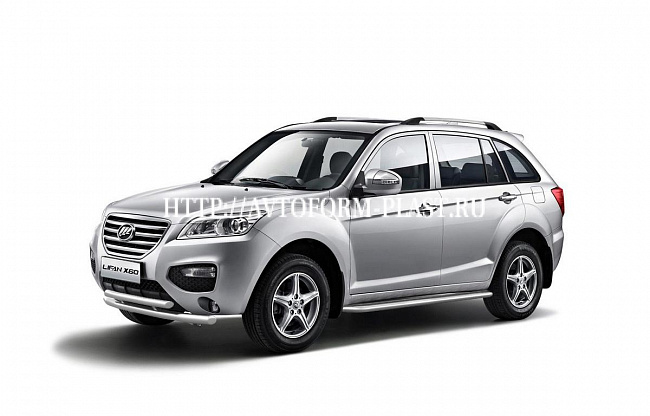 Защита порогов с алюм. площадкой 51 мм (нерж.сталь) LIFAN X60 (2012-2016)