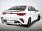 Задний бампер Kudos для Kia Rio 4 с 2017- (под раздвоенный выхлоп)