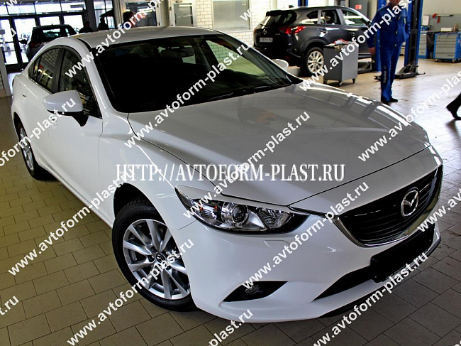 Реснички на фары Mazda 6 2013- var№2 фигурные