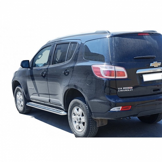 Защита порогов с алюм.листом 63,5 мм (НПС) Chevrolet Trailblazer 2014 г. (1793Н) 