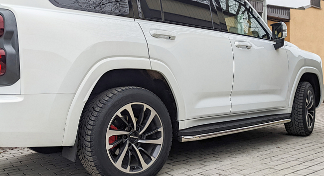 Защита порогов с окантовкой Ø51мм (НПС) HAVAL H9 c 2024 г.в. РТ HVS-24-220332.00