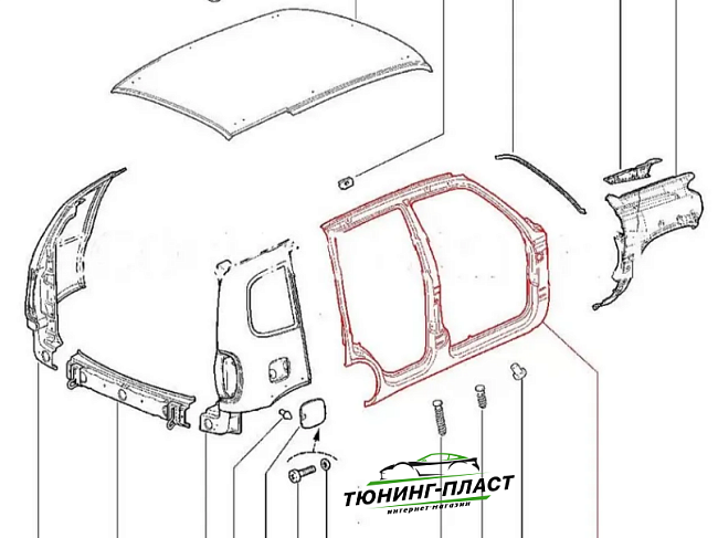 Боковина кузова правая для Chevrolet Niva, Lada Niva Travel  21230-5401060-70