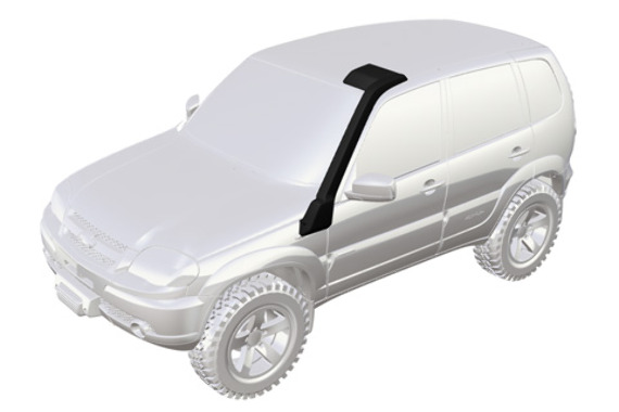 Шноркель для Chevrolet Niva L, LC, GL (без рейлингов) "F-Design" C0601