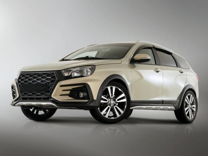 Накладки на пороги "XMUG" Lada Vesta SW Cross универсал