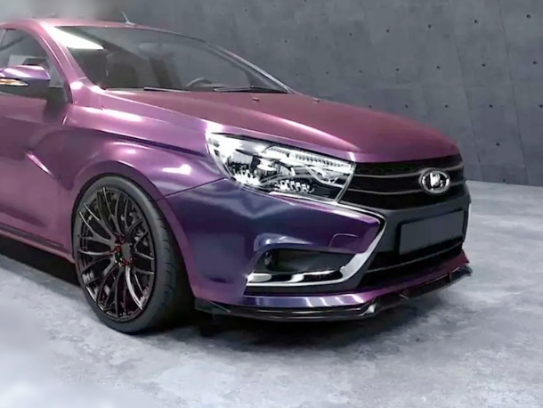 Сплиттер переднего бампера Lada Vesta "Барс"