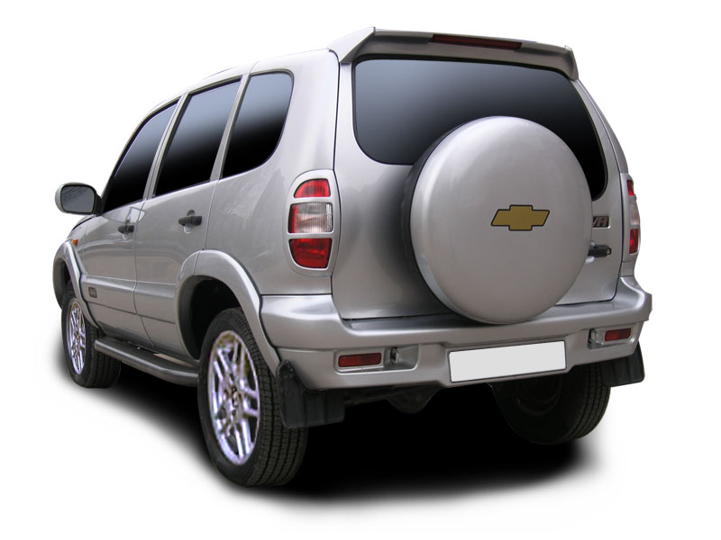 Накладки на задние фонари Chevrolet Niva (2002-2008) "Кураж" (полосатые)