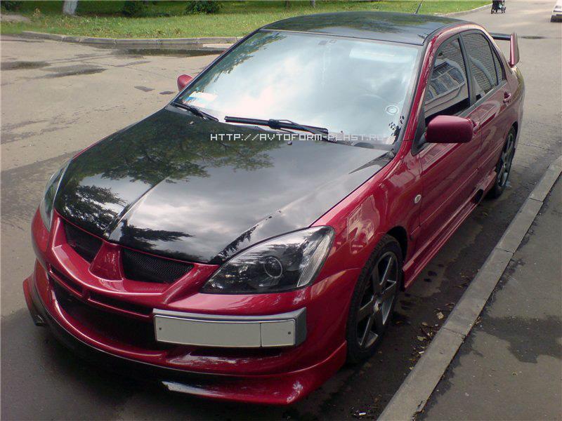 Юбка переднего бампера Mitsubishi Lancer IX в стиле EVO (2003-2009)