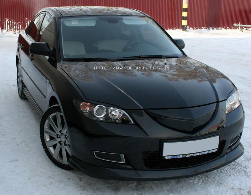 Накладка на передний бампер Global для Mazda 3