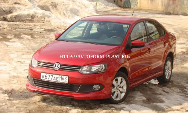 Юбка переднего бампера VolksWagen Polo Sedan