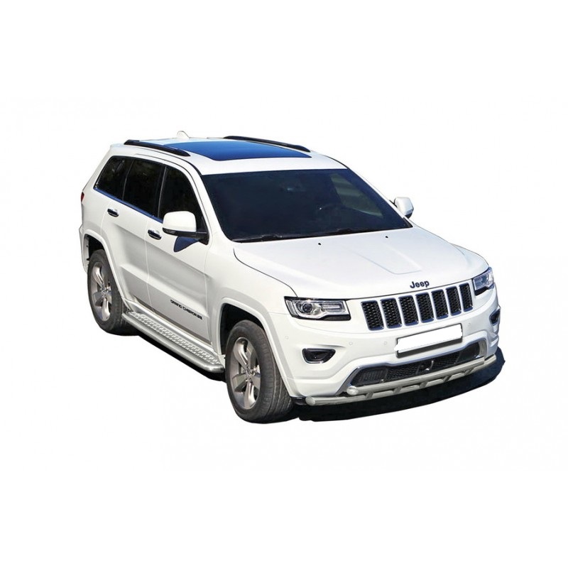 Защита порогов с алюминиевым листом Jeep Grand Cherokee (2013 г.-) ППК (арт.1773К)