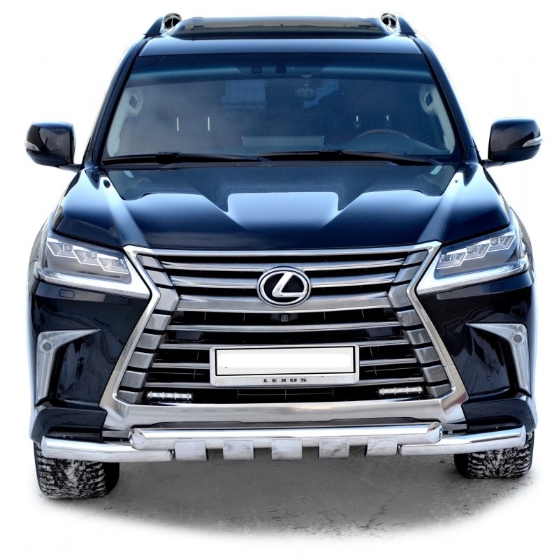 Защита переднего бампера «Двойная труба ЛЮКС» Lexus LX 450d 76мм(ар1900Н)