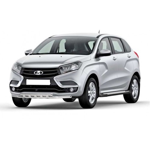 Защита переднего бампера Lada X-Ray "Труба двойная" 51 мм(ППК) (3415)